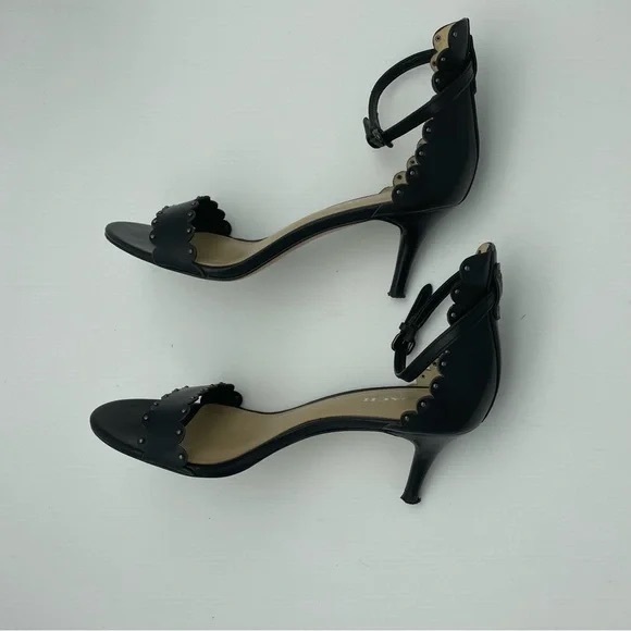 Coach Leather Monica Black Kitten Heel Sandal, Sz 7 - Picture 4 of 14